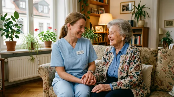 Pflegekraft von Bavaria Vitalpflegedienst bei einem Patienten in Maxvorstadt München