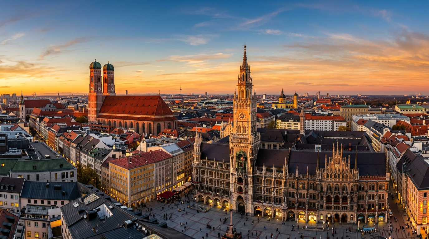 Skyline von München mit Frauenkirche